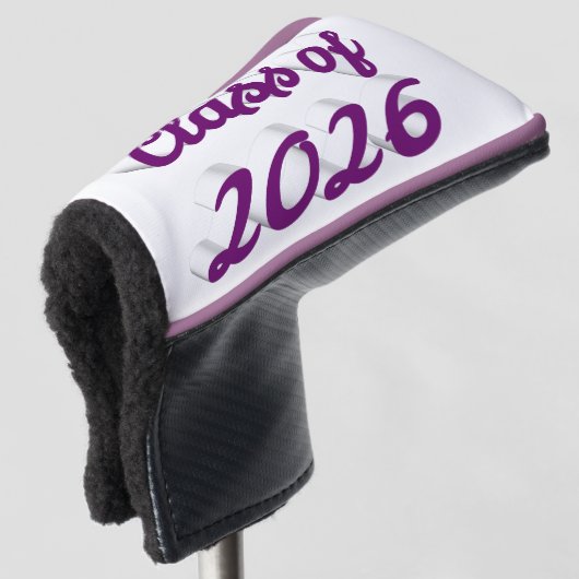 Class of 2026 purple script graduation  golf headcover (3/4 Vorderseite)