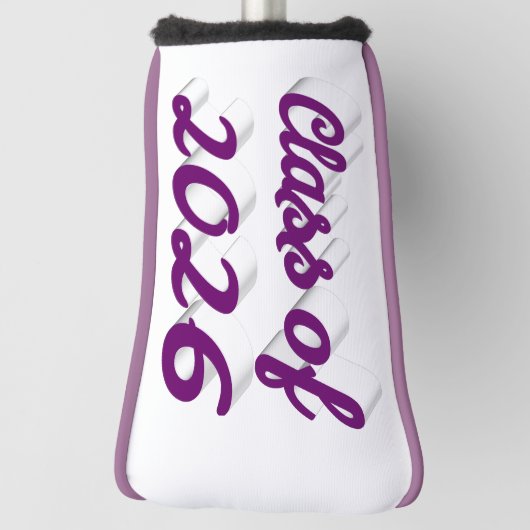 Class of 2026 purple script graduation  golf headcover (Rotieren 90)