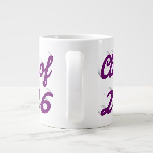 Class of 2026 purple script graduation Jumbo-Tasse (Rückseite)