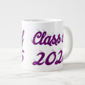 Class of 2026 purple script graduation Jumbo-Tasse (Vorderseite Rechts)