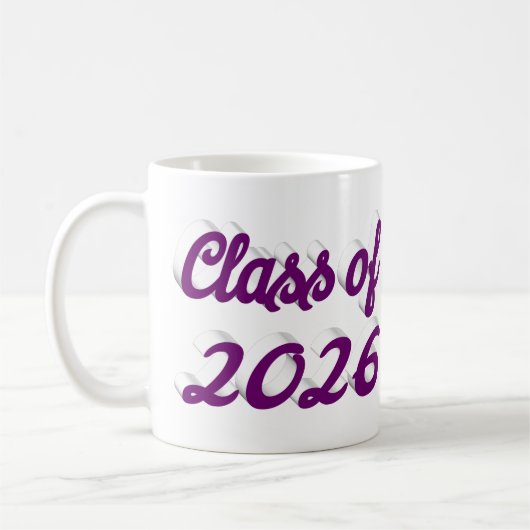 Class of 2026 purple script graduation  kaffeetasse (Links)