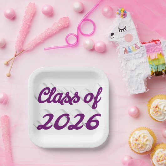 Class of 2026 purple script graduation  pappteller (Party)