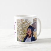 Class of 2026 purple script graduation photo   kaffeetasse (VorderseiteRechts)