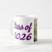 Class of 2026 purple script graduation photo   kaffeetasse (Vorderseite Links)
