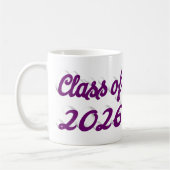 Class of 2026 purple script graduation photo   kaffeetasse (Links)