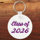 Class of 2026 purple script  graduation  schlüsselanhänger (Vorderseite)