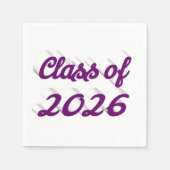 Class of 2026 purple script graduation serviette (Vorderseite)