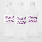 Class of 2026 purple script graduation  wasserflaschenetikett (Flaschen)