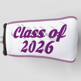 Class of 2026 purple text graduation  golf headcover