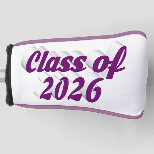 Class of 2026 purple text graduation  golf headcover (Vorderseite)