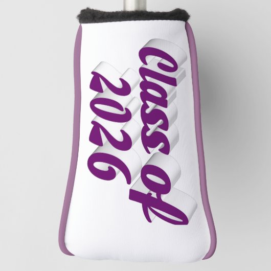 Class of 2026 purple text graduation  golf headcover (Rotieren 90)