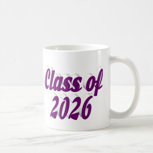 Class of 2026 purple text graduation kaffeetasse (Rechts)