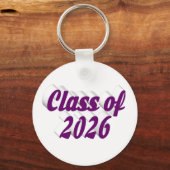 Class of 2026 purple text  graduation  schlüsselanhänger (Vorderseite)