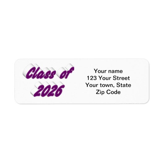 Class of 2026 purple typography  graduation (Vorne)