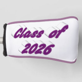 Class of 2026 purple typography graduation  golf headcover