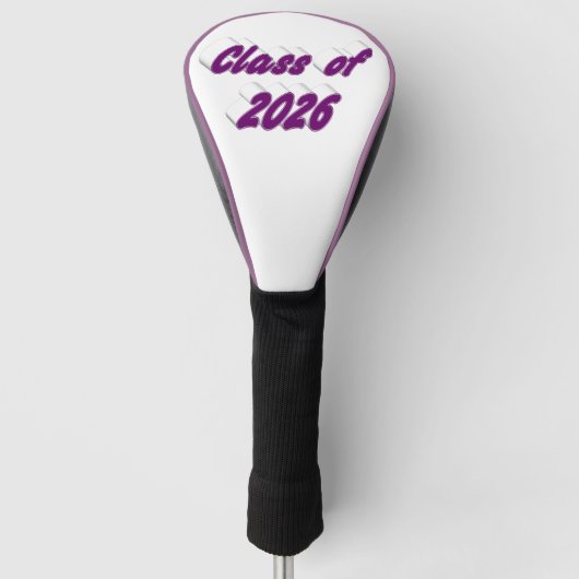 Class of 2026 purple typography graduation  golf headcover (Vorderseite)