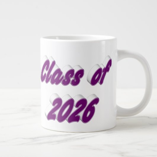 Class of 2026 purple typography graduation Jumbo-Tasse (Rechts)