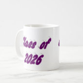 Class of 2026 purple typography graduation kaffeetasse (Vorderseite Links)