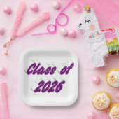 Class of 2026 purple typography graduation  pappteller (Party)
