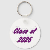 Class of 2026 purple typography graduation  schlüsselanhänger (Vorderseite)