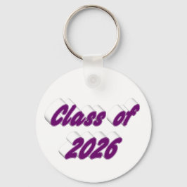 Class of 2026 purple typography graduation  schlüsselanhänger