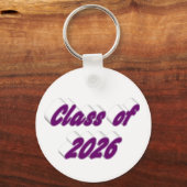 Class of 2026 purple typography graduation  schlüsselanhänger (Vorderseite)