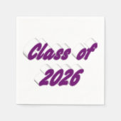 Class of 2026 purple typography  graduation serviette (Vorderseite)