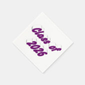 Class of 2026 purple typography  graduation serviette (Ecke)