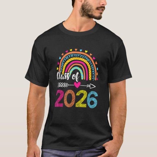Class Of 2026 Rainbow Kindergarten Preschool Gradu T-Shirt (Vorderseite)