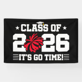 Class of 2026 Red Cheer Graduation It’s Go Time Banner (Horizontal)