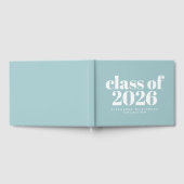 Class of 2026 Retro Soft Blue Personalized Name Gästebuch (Voll)