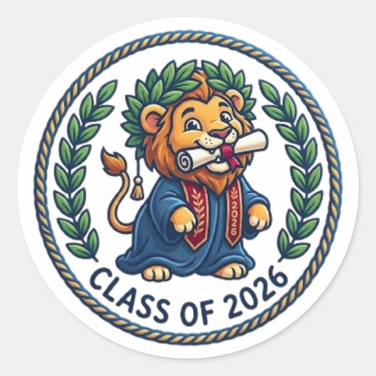CLASS OF 2026 RUNDER AUFKLEBER (Vorderseite)