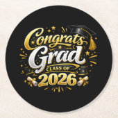 Class of 2026 runder pappuntersetzer (Vorderseite)