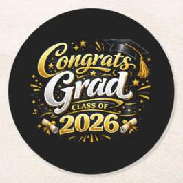 Class of 2026 runder pappuntersetzer