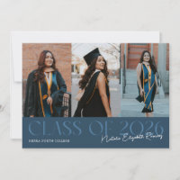 Class of 2026 Script Name Navy Blue Grad Photo