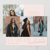 Class of 2026 Script Name Peach Grad Photo Ankündigung (Vorne/Hinten)