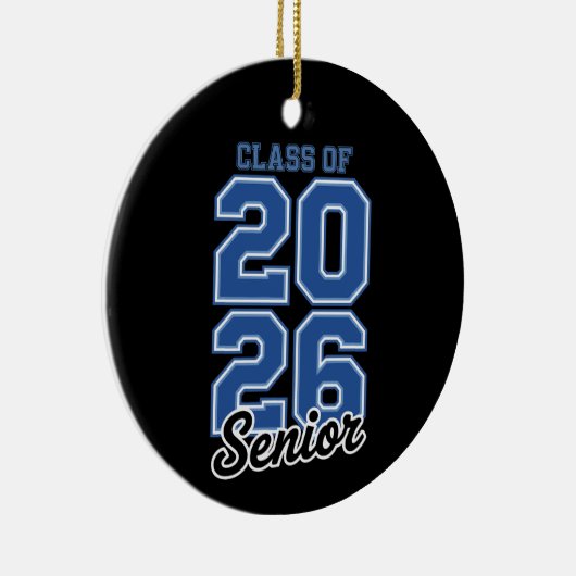 Class Of 2026 Senior Blue Graduation Graduate Keramik Ornament (Rechts)