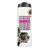 Class of 2026 Senior Photo Collage Monogram Thermosbecher (Vorderseite)