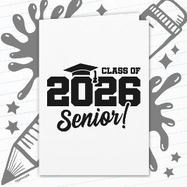 Class of 2026 Senior Varsity Graduation Fun Quote Karte