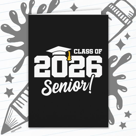 Class of 2026 Senior Varsity Graduation Fun Quote Karte