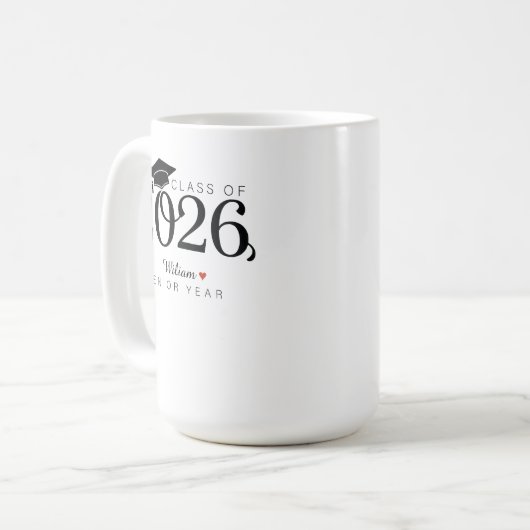 Class of 2026 Senior Year Graduation Custom Name  Kaffeetasse (Vorderseite Links)