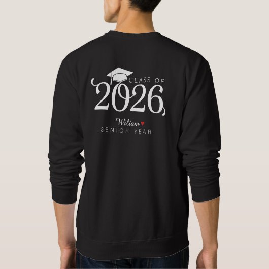 Class of 2026 Senior Year Graduation Custom Name Sweatshirt (Rückseite)