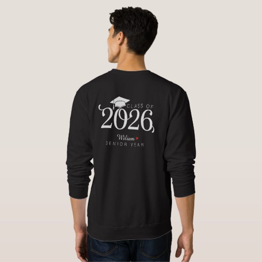 Class of 2026 Senior Year Graduation Custom Name  Sweatshirt (Schwarz voll)