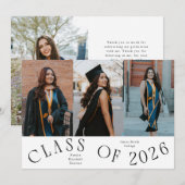 Class of 2026 Typography Grad Photo Ankündigung (Vorne/Hinten)