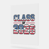 Class of 2026 USA Flag Graduation Acrylschild (Winkel)