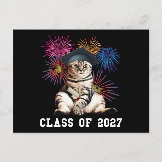 Class of 2027 Cat Lover Postkarte (Vorderseite)