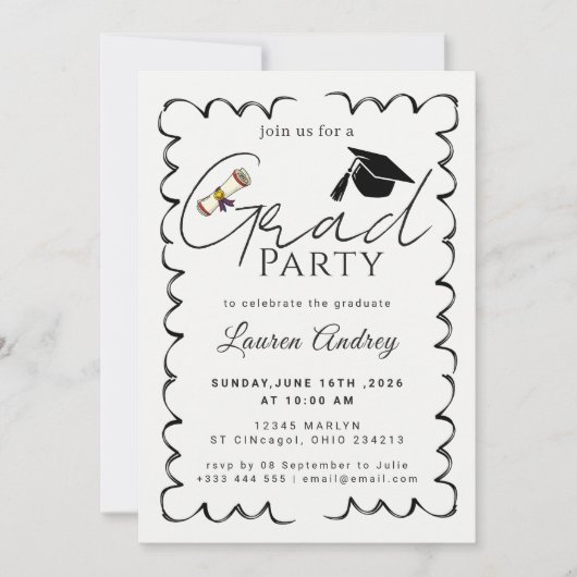 Class of 2027 Graduation Party Invite Einladung (Vorderseite)