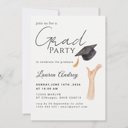 Class of 2027 Graduation Party Invite Einladung (Vorderseite)