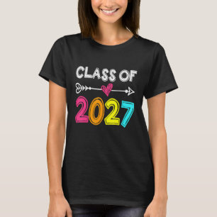 Class Of 2027 Senior 2027 Grow With Me School Grad T-Shirt
