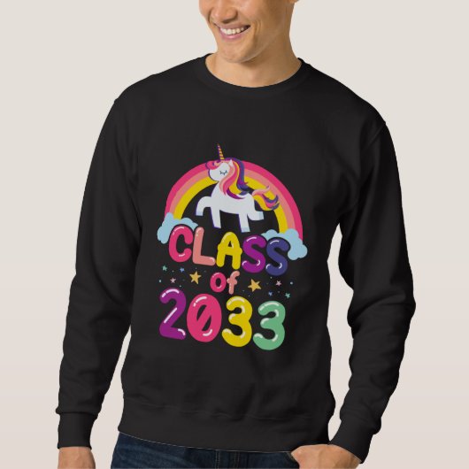 Class of 2033 Unicorn Graduation Girls Sweatshirt (Vorderseite)